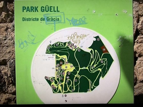 スペイン バルセロナ_グエル公園_グエル公園登り口にあった地図看板
