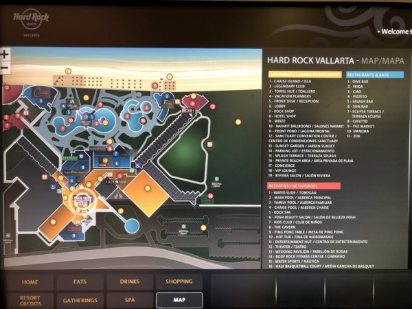 ハードロックホテルバリャルタの施設マップ